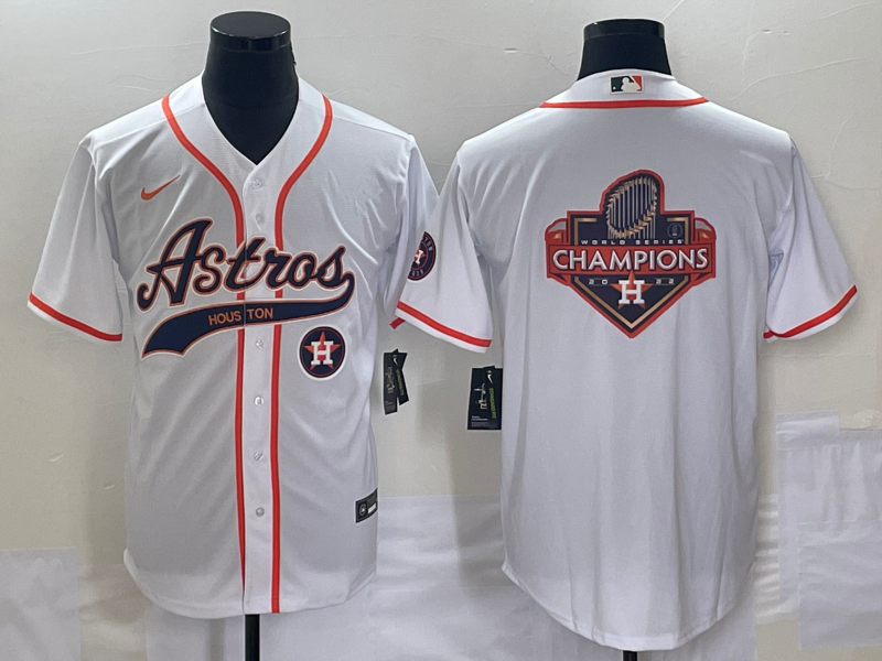 Men's Houston Astros White Team Big Logo Cool Base Stitched Baseball Jersey